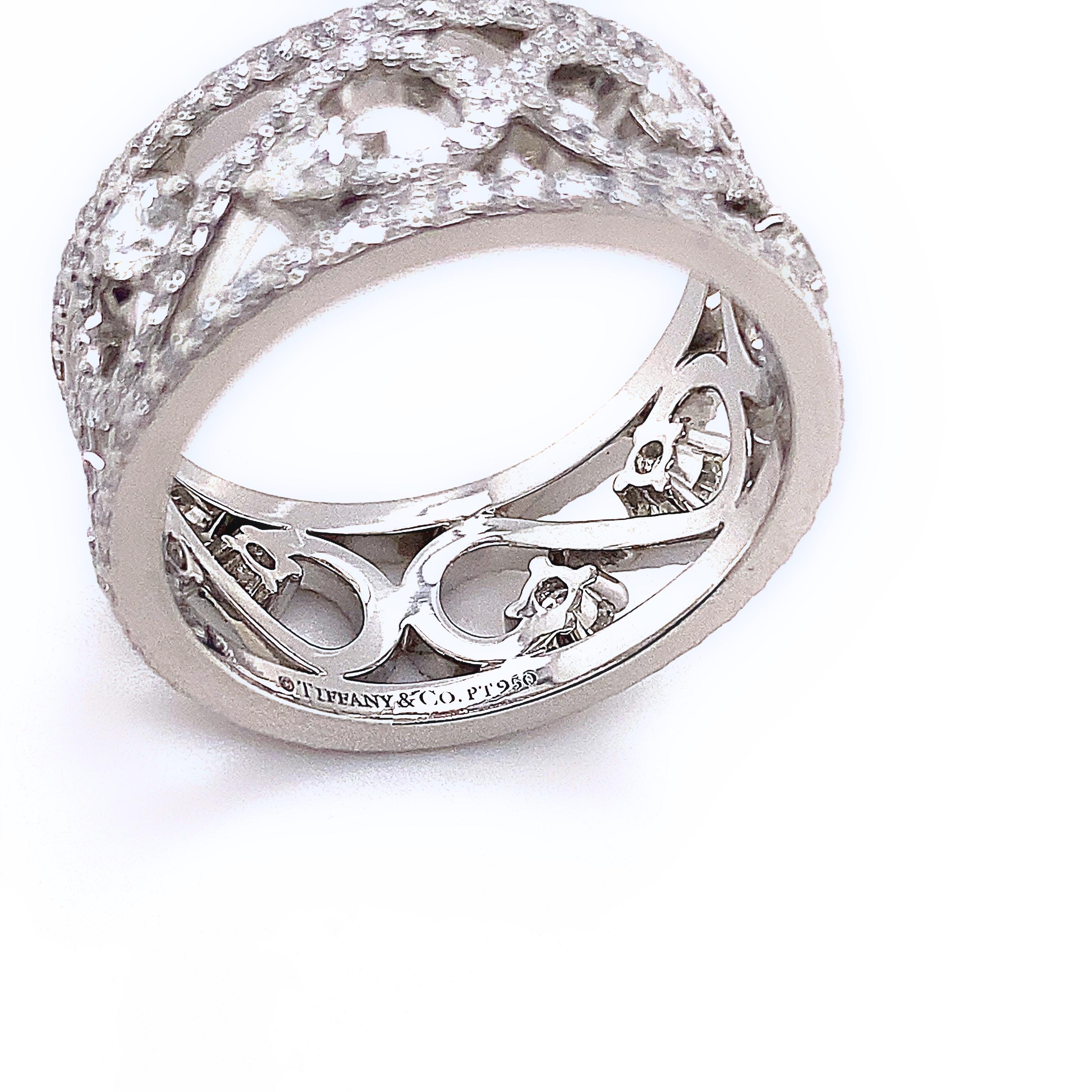 Tiffany & Co Enchant Schnörkel-Diamantring aus Platin 1,70 tcw 2
