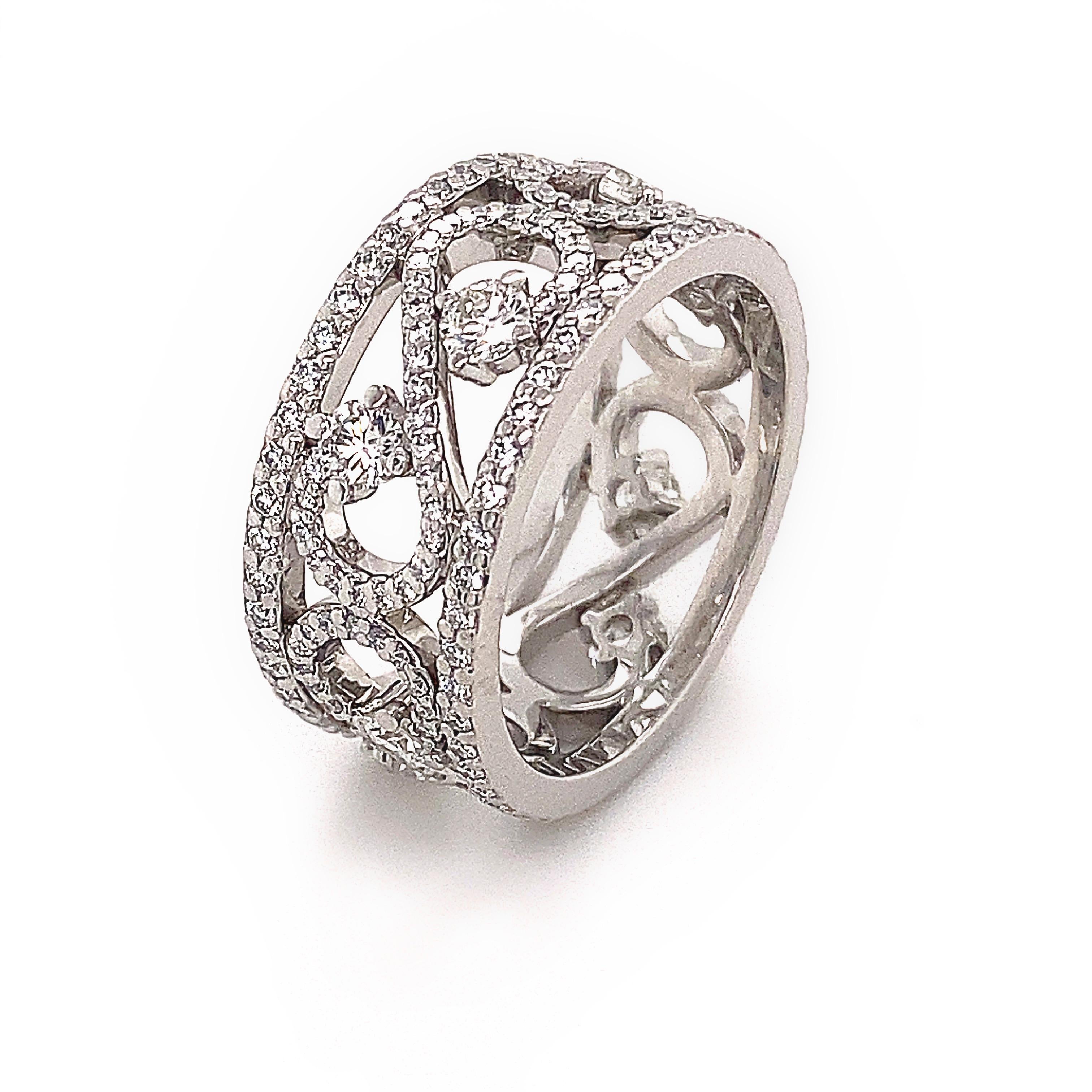 Tiffany & Co Enchant Schnörkel-Diamantring aus Platin 1,70 tcw 3