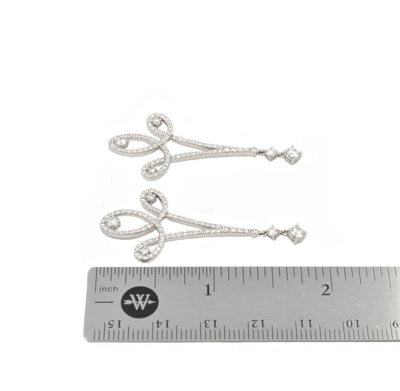 Tiffany and Co. Enchant Scroll Earrings in Platinum For Sale at 1stDibs