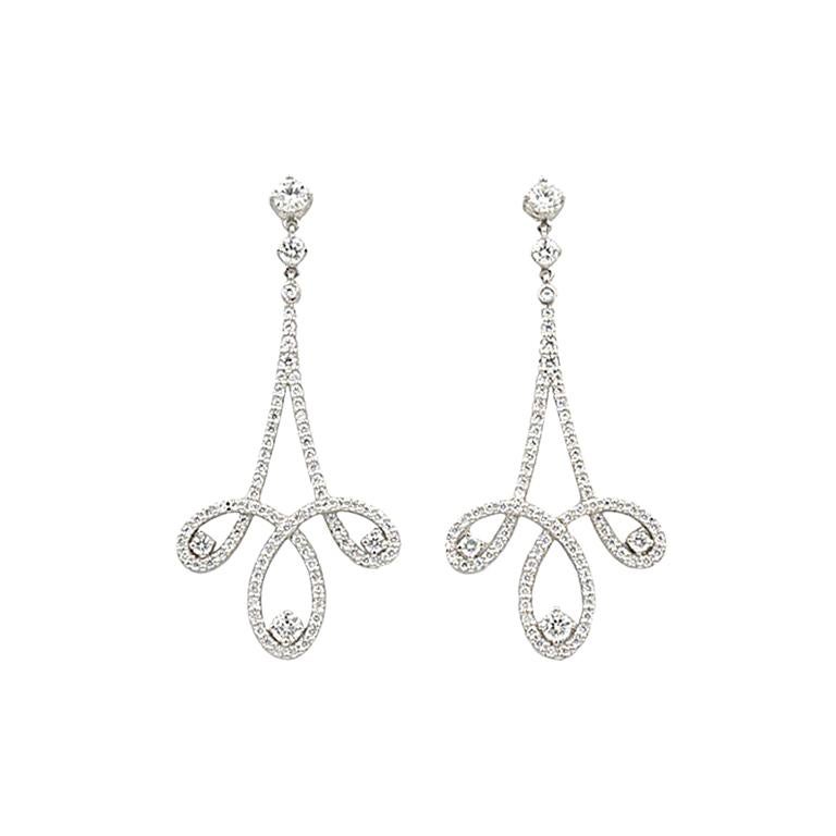 Tiffany & Co. Enchant Scroll Earrings in Platinum For Sale