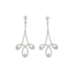 Tiffany & Co. Enchant Scroll Earrings in Platinum