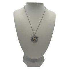 Tiffany & Co. Enchant Yellow Diamond Flower Cluster Pendant Platinum