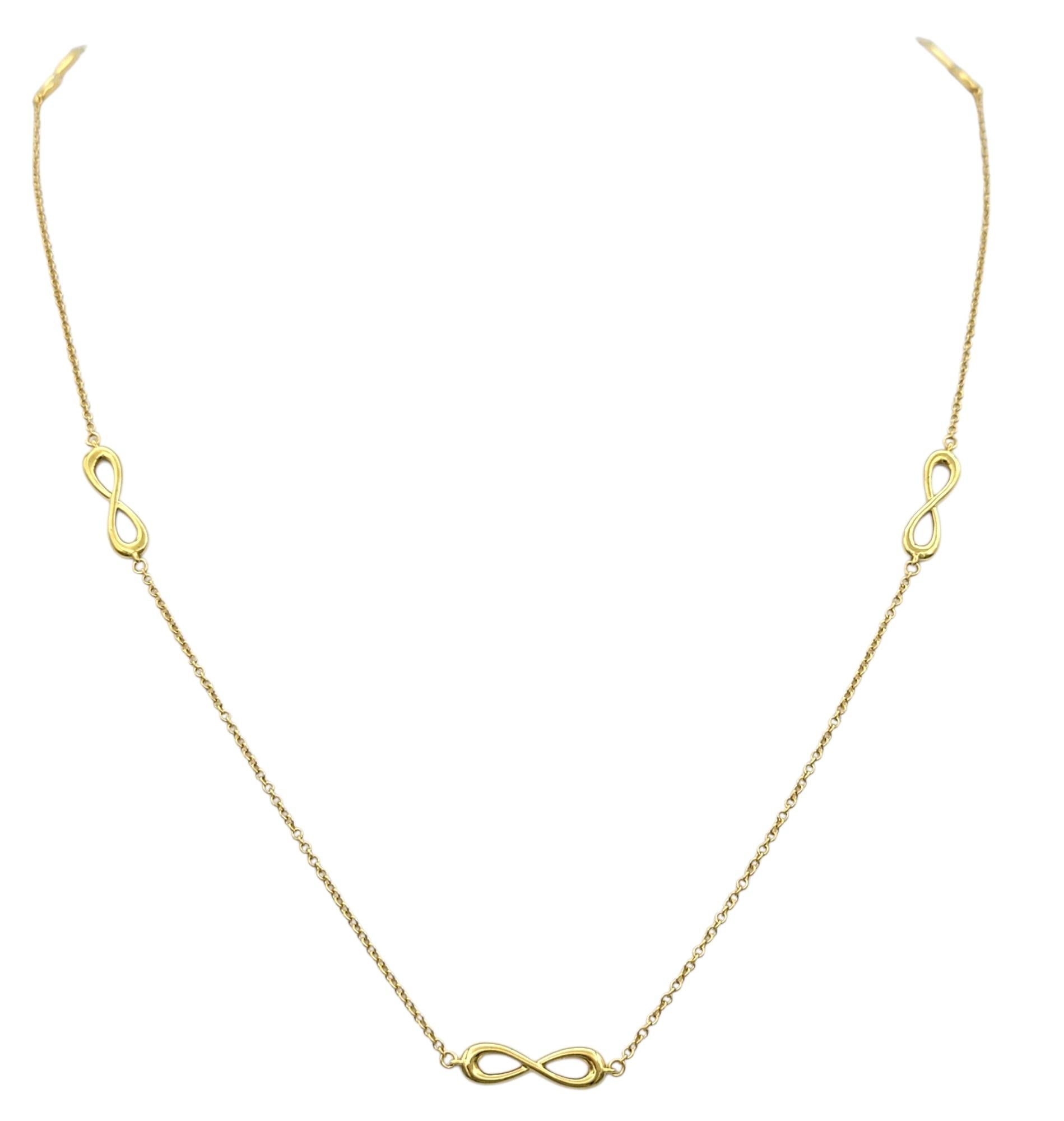 Tiffany & Co. Collana a catena Endless Infinity Station in oro giallo 18 carati In condizioni buone in vendita a Scottsdale, AZ
