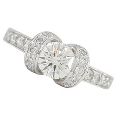 Tiffany & Co. Anello di fidanzamento con diamante in platino con nastro originale