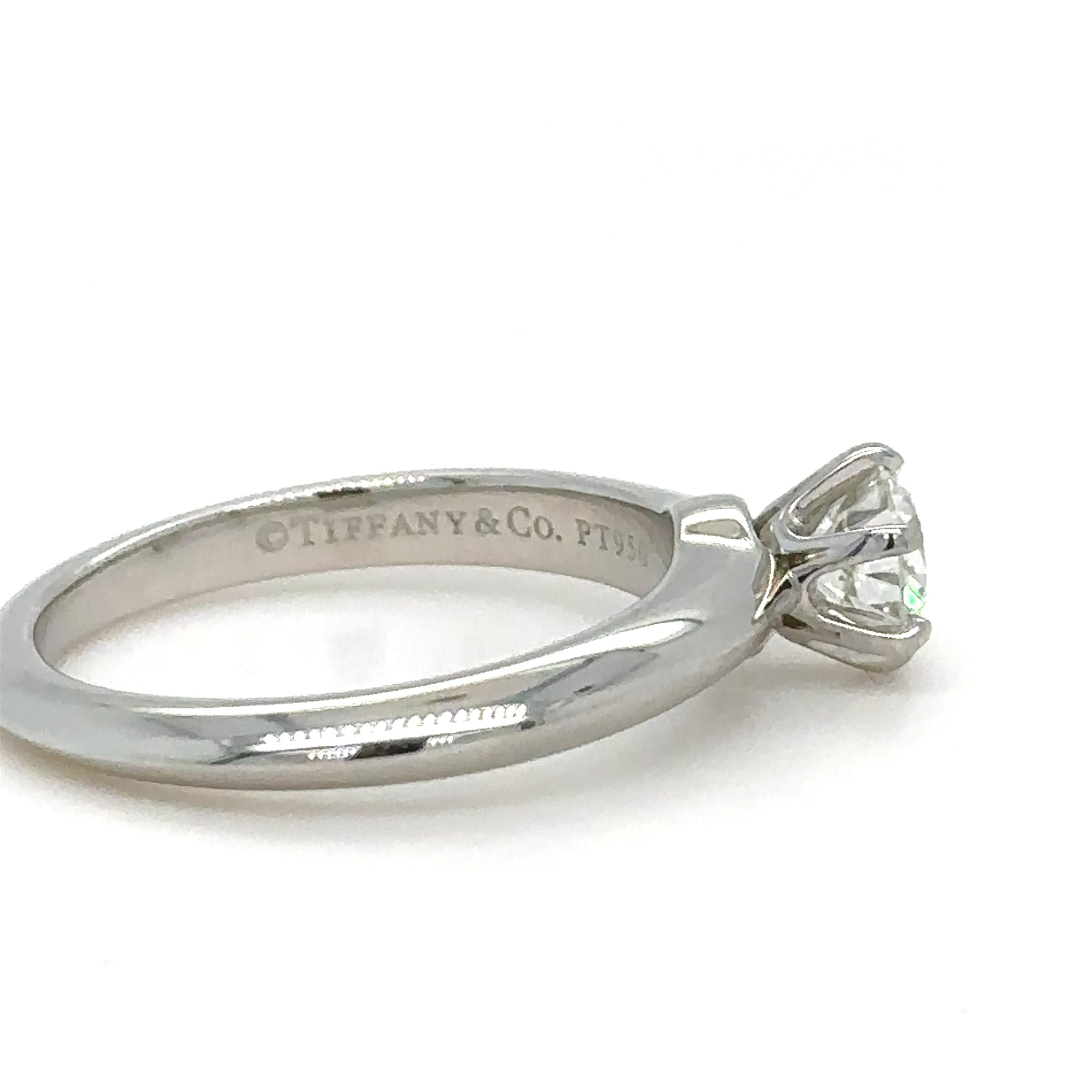 Tiffany & Co Engagement Ring 0.55ct In Excellent Condition For Sale In SYDNEY, NSW