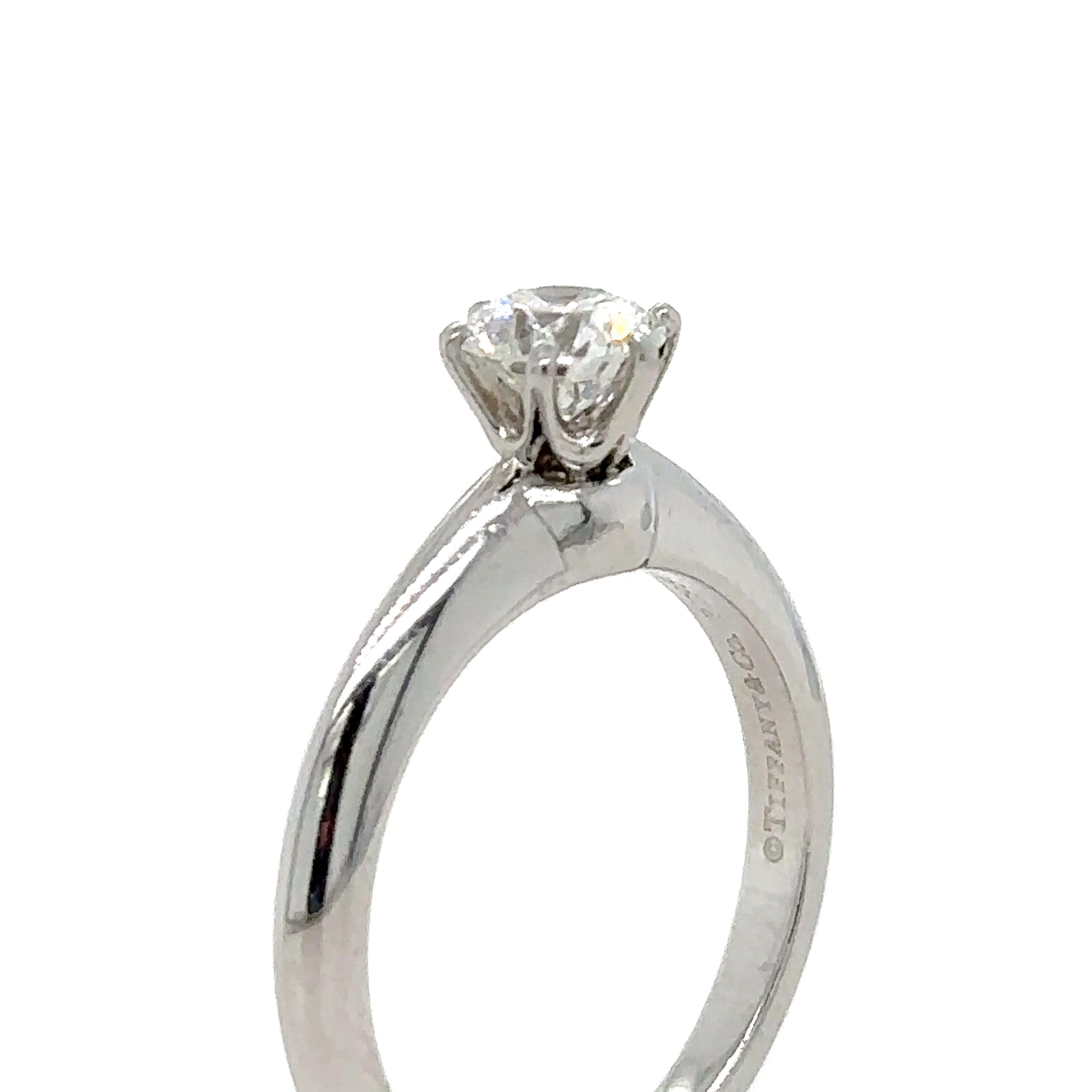 Tiffany & Co. Engagement Ring 0.59ct In Excellent Condition For Sale In SYDNEY, NSW