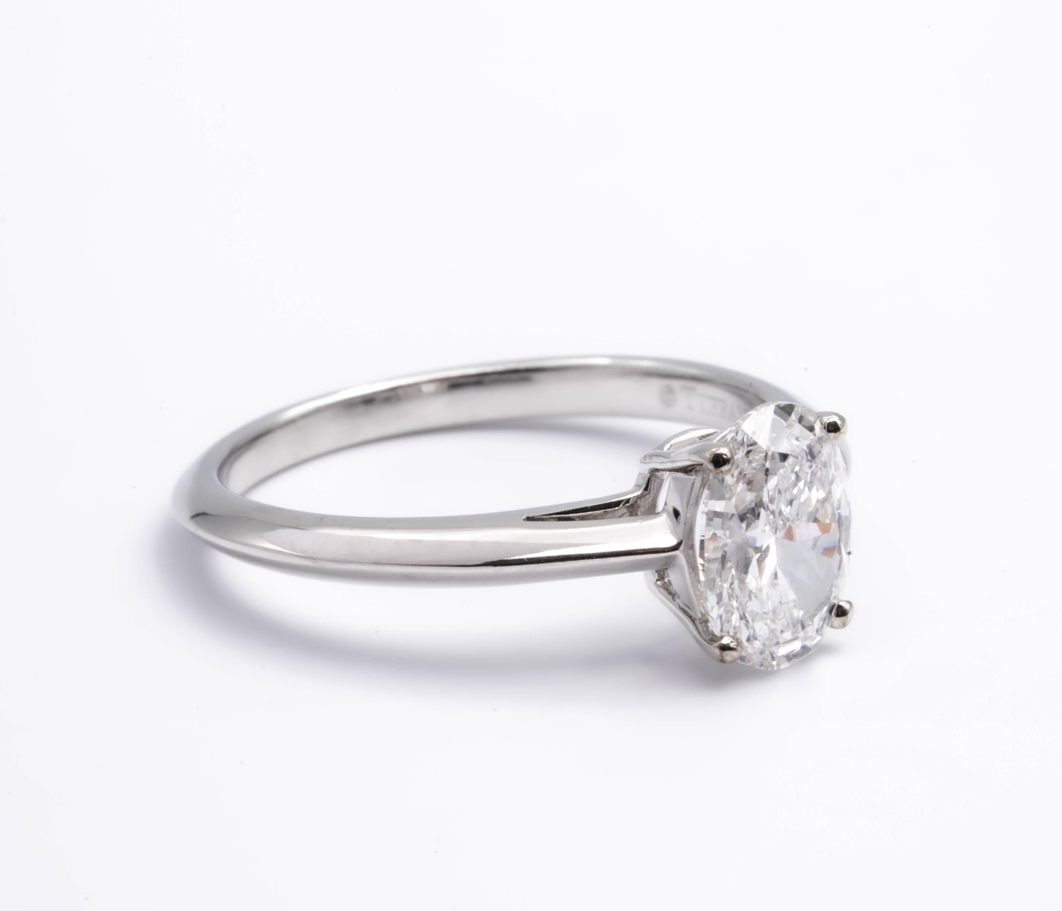 Tiffany & Co. Oval Diamond Engagement with 1.18 carat 