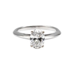 Tiffany & Co. Platinum Diamond Engagement Ring Oval 1.18 Ct D VVS2 Excellent Cut