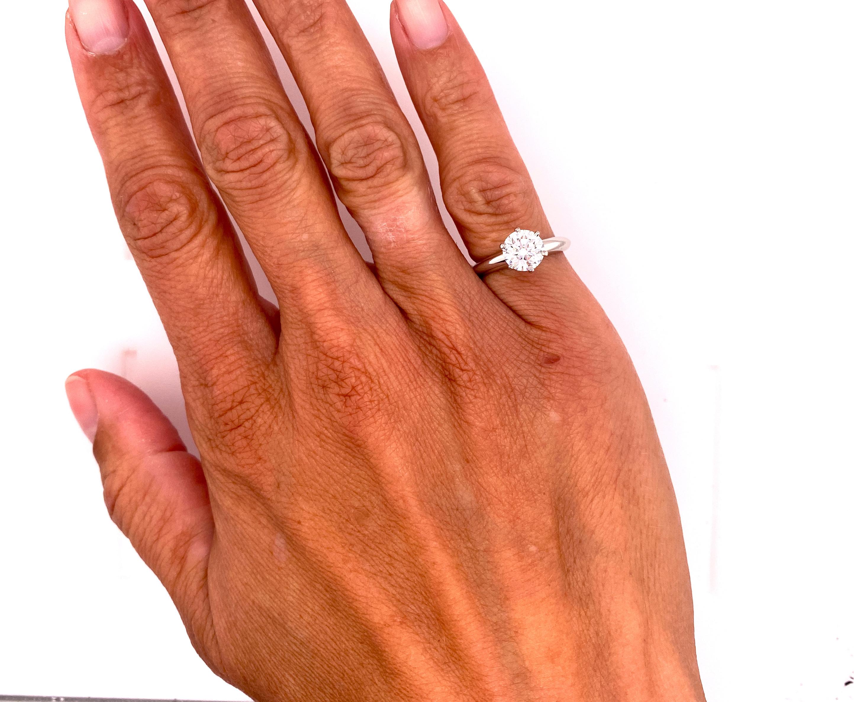 Tiffany & Co Engagement Ring 1.29ct F-VS1 Diamond Solitaire Platinum 4