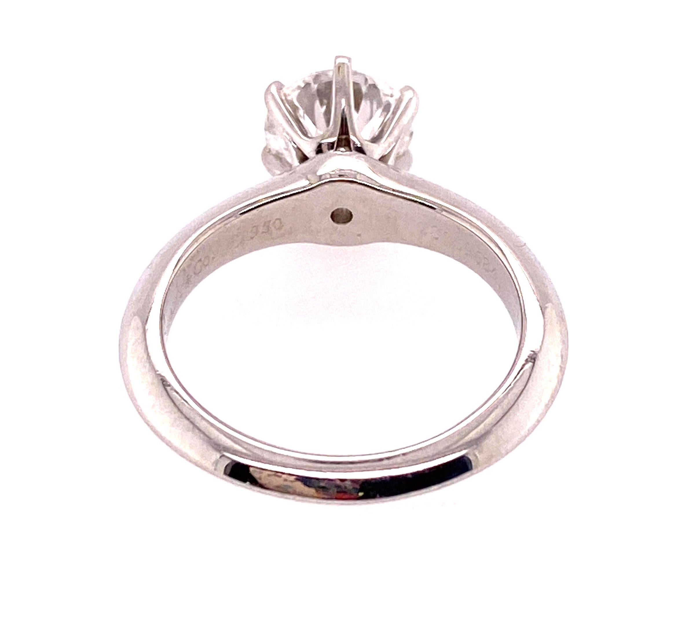 Tiffany & Co Engagement Ring 1.29ct F-VS1 Diamond Solitaire Platinum 3