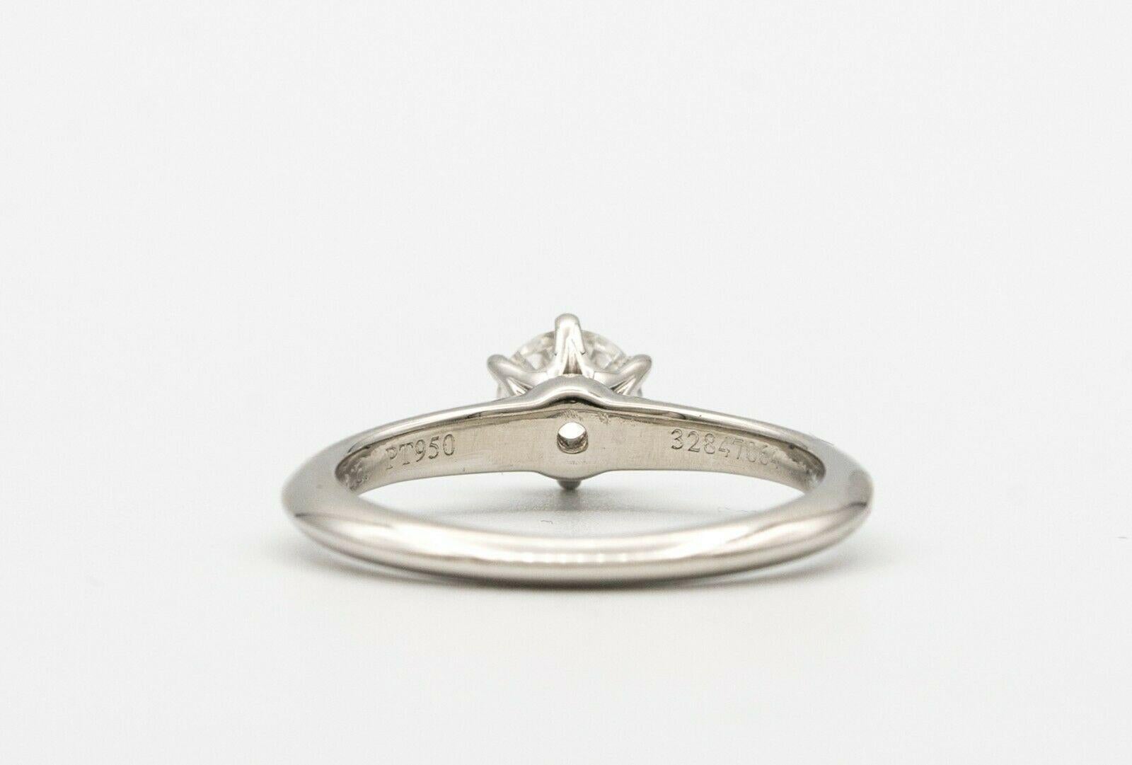 Contemporary Tiffany & Co. Platinum Diamond Engagement Ring with .46 Carat Round Center