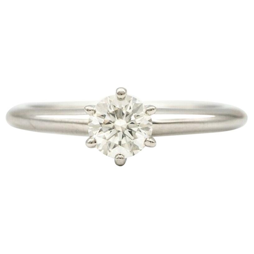 Tiffany & Co. Platinum Diamond Engagement Ring with .46 Carat Round Center