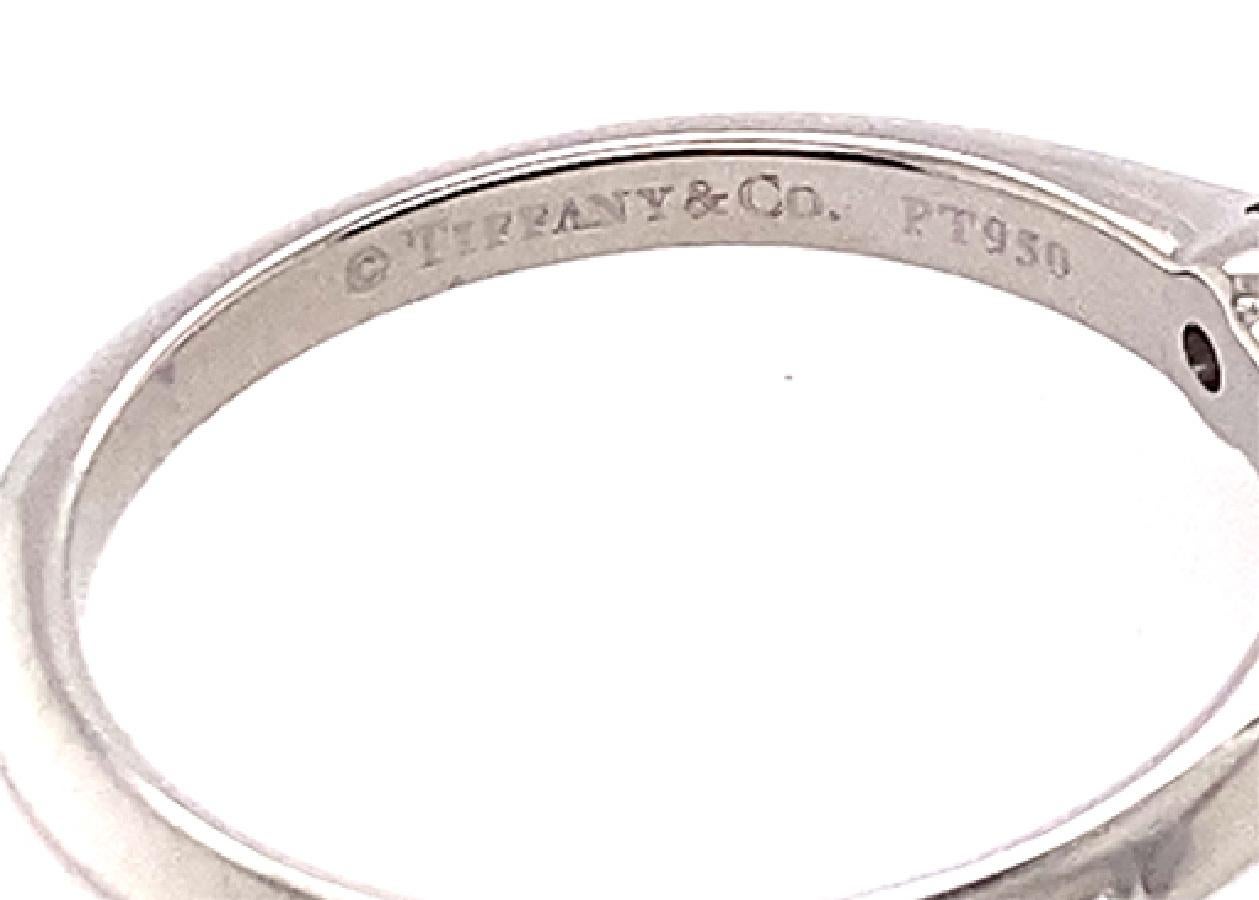 Women's or Men's Tiffany & Co Engagement Ring .45ct H-VS1 Diamond Solitaire Platinum For Sale
