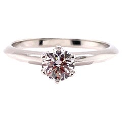 Tiffany & Co Engagement Ring .45ct H-VS1 Diamond Solitaire Platinum