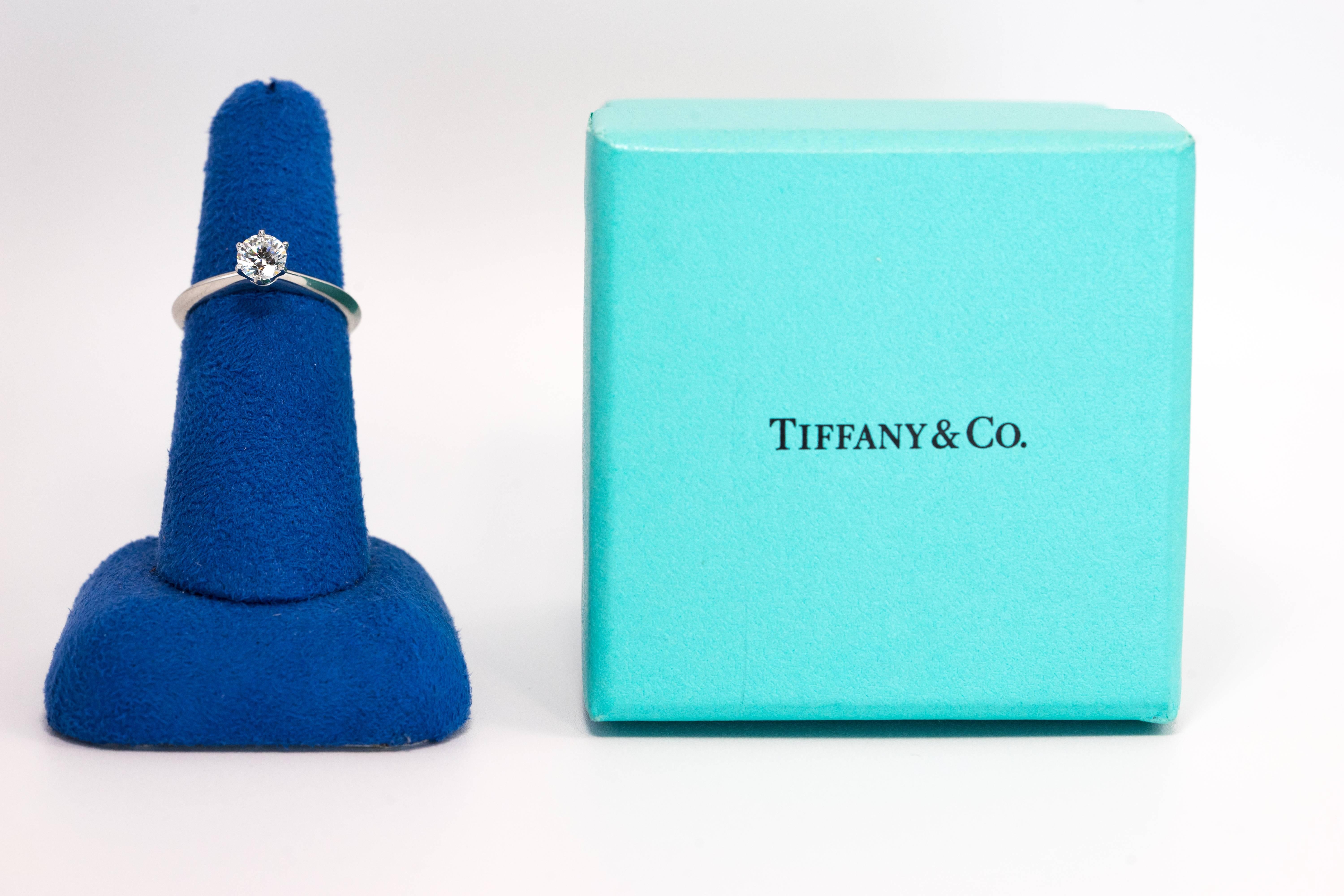 Contemporary Tiffany & Co. Engagement Ring, .53 Carat Centre