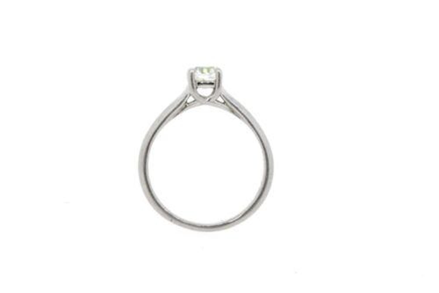 Tiffany & Co. Engagement Ring .54ct I VVS2 Lucida  Platinum sz 5.5 1999 Cert Box For Sale 1