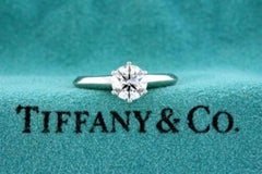 Tiffany & Co. Engagement Ring .84ct E VS1 Round Solitaire Platinum 4.75 13400