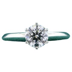Vintage Tiffany & Co. Engagement Ring .84ct E VS1 Round Solitaire Platinum 4.75 13400
