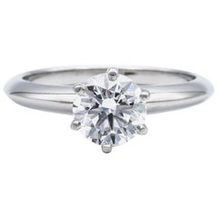 Tiffany & Co. Engagement Ring with 1.03 Carat Round Brilliant Centre in Platinum
