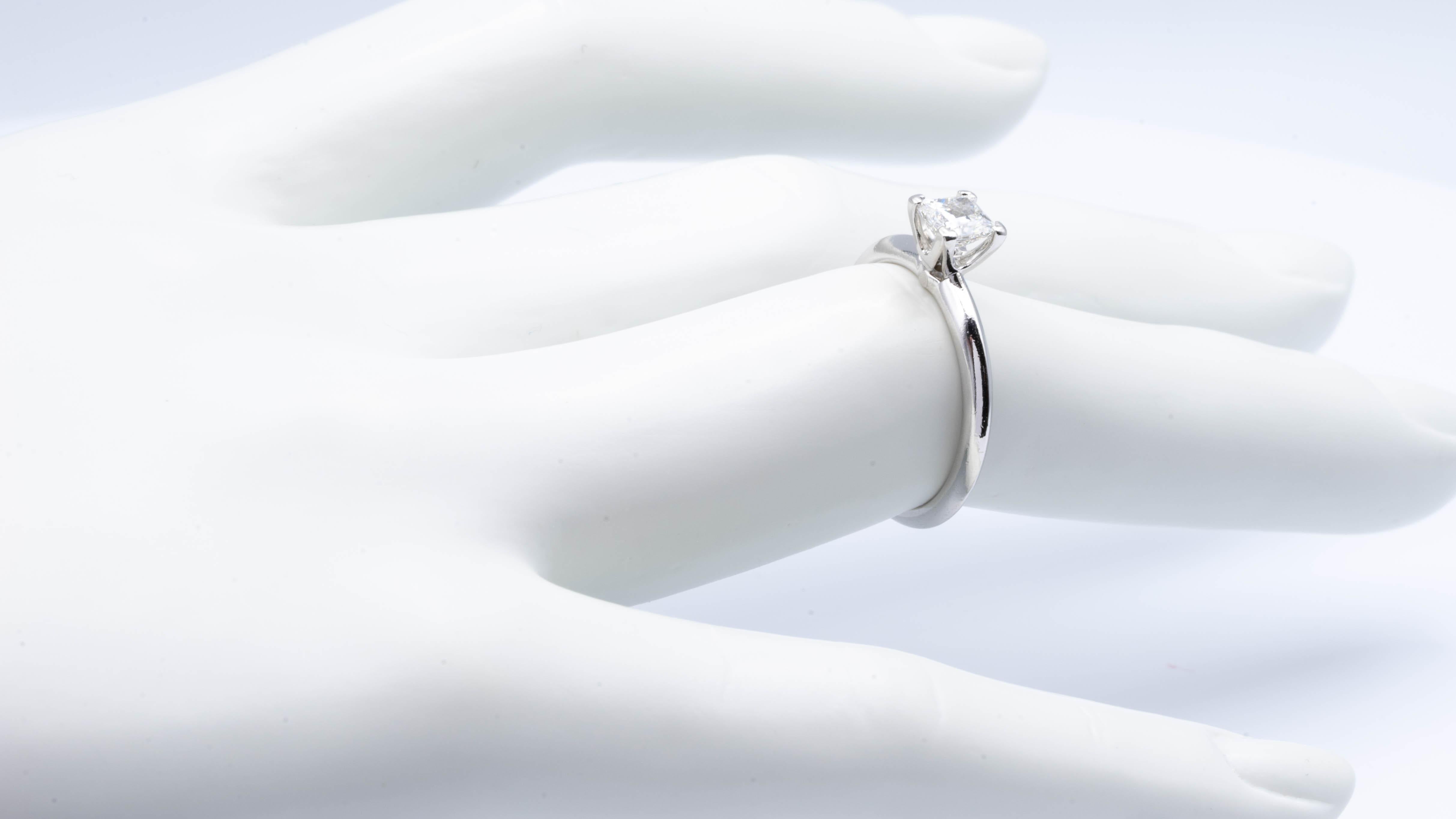 Tiffany & Co. Engagement Ring with .51 Carat H VVS1 Princess Cut in Platinum 2
