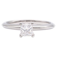 Tiffany & Co. Engagement Ring with .54 Carat Princess Cut Centre in Platinum
