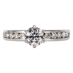 Tiffany & Co. Engagement Ring with .71 Carat Round Brilliant Centre in Platinum