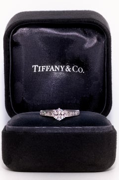 Tiffany & Co. Engagement Ring with .71 Carat Round Brilliant Centre in Platinum