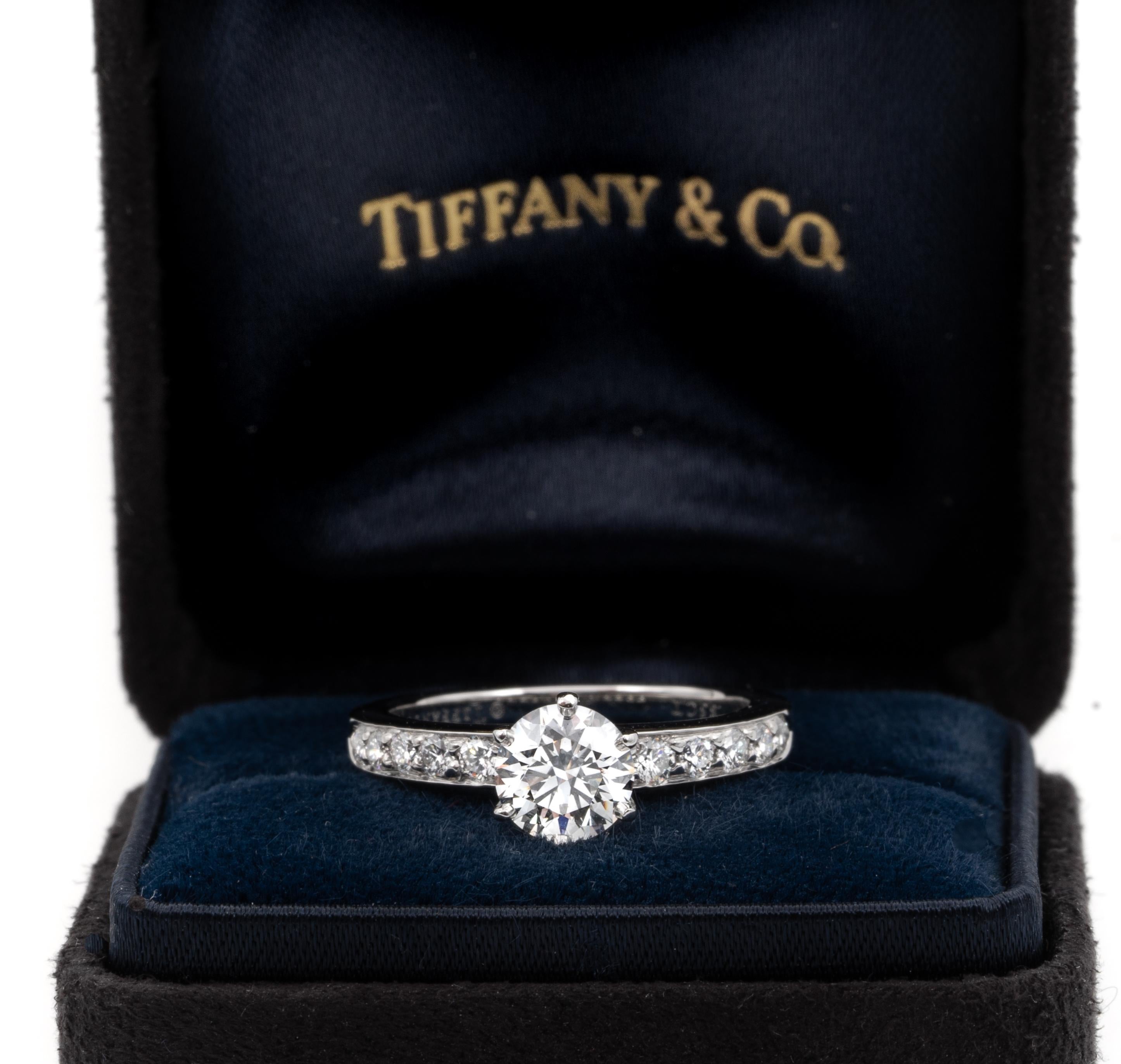 Tiffany & Co. Engagement Ring with .85 Carat Round Brilliant Centre in Platinum 5