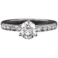 Tiffany & Co. Engagement Ring with .85 Carat Round Brilliant Centre in Platinum