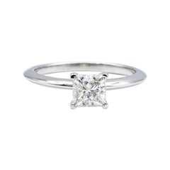 Tiffany & Co. Engagement Ring with .94 Ct Princess Cut GVS1 in Platinum