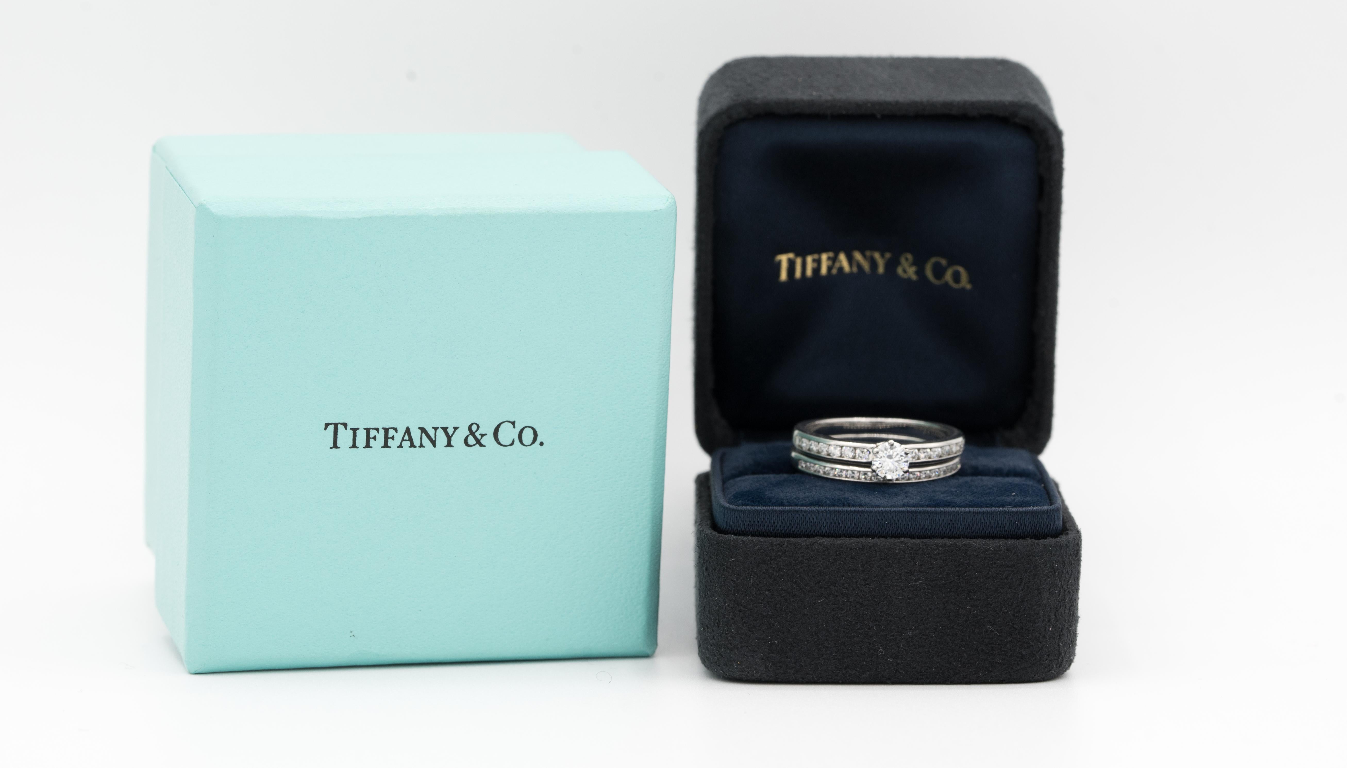 Tiffany & Co. Engagement Ring with Channel-Set Diamond Band in Platinum 1