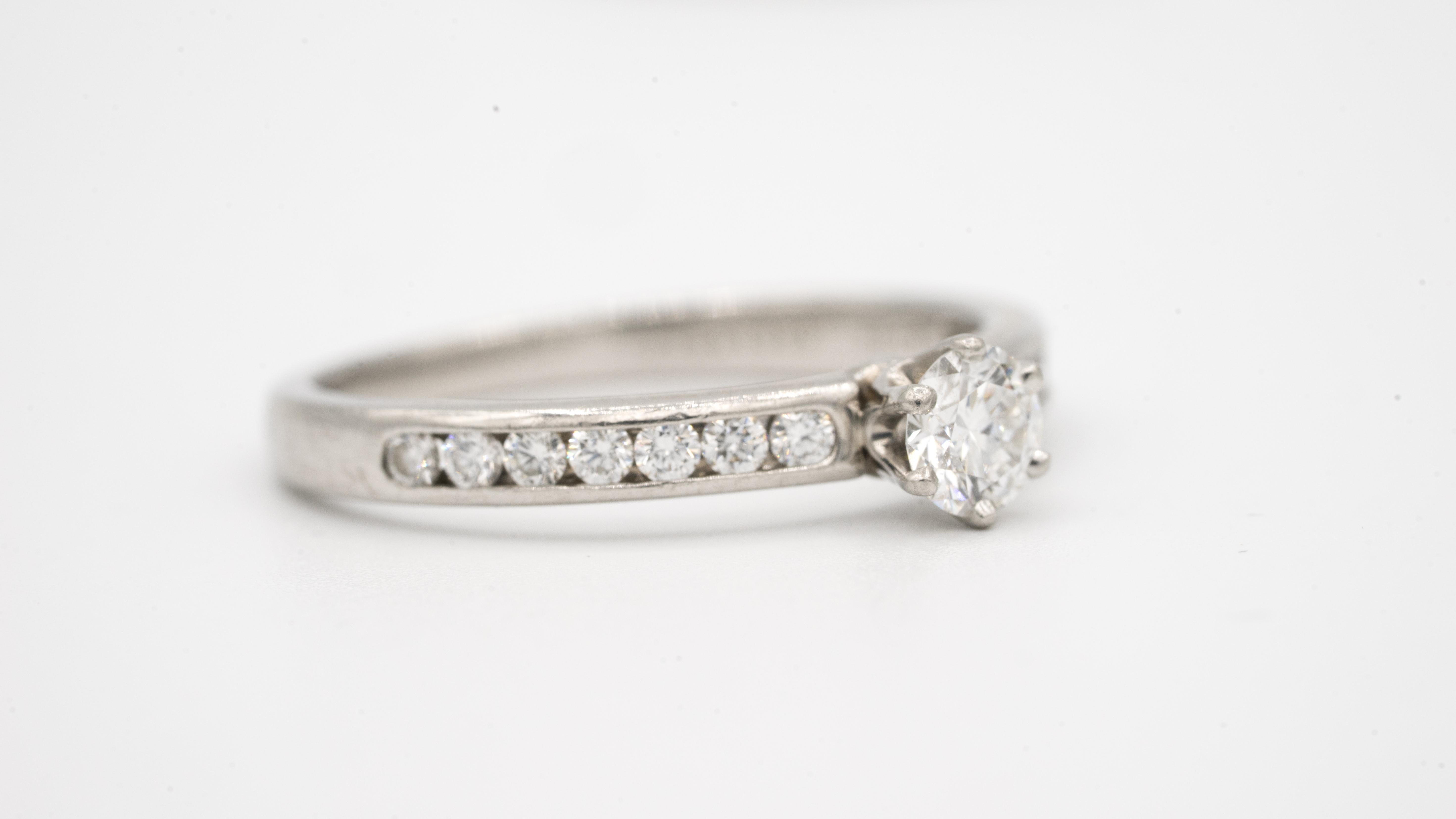 channel set band engagement ring