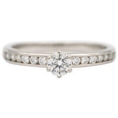 Tiffany & Co. Engagement Ring with Channel-Set Diamond Band in Platinum