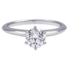 Tiffany 
Co. Engagement Ring with Round 1.26 Carat IVVS2 Plat