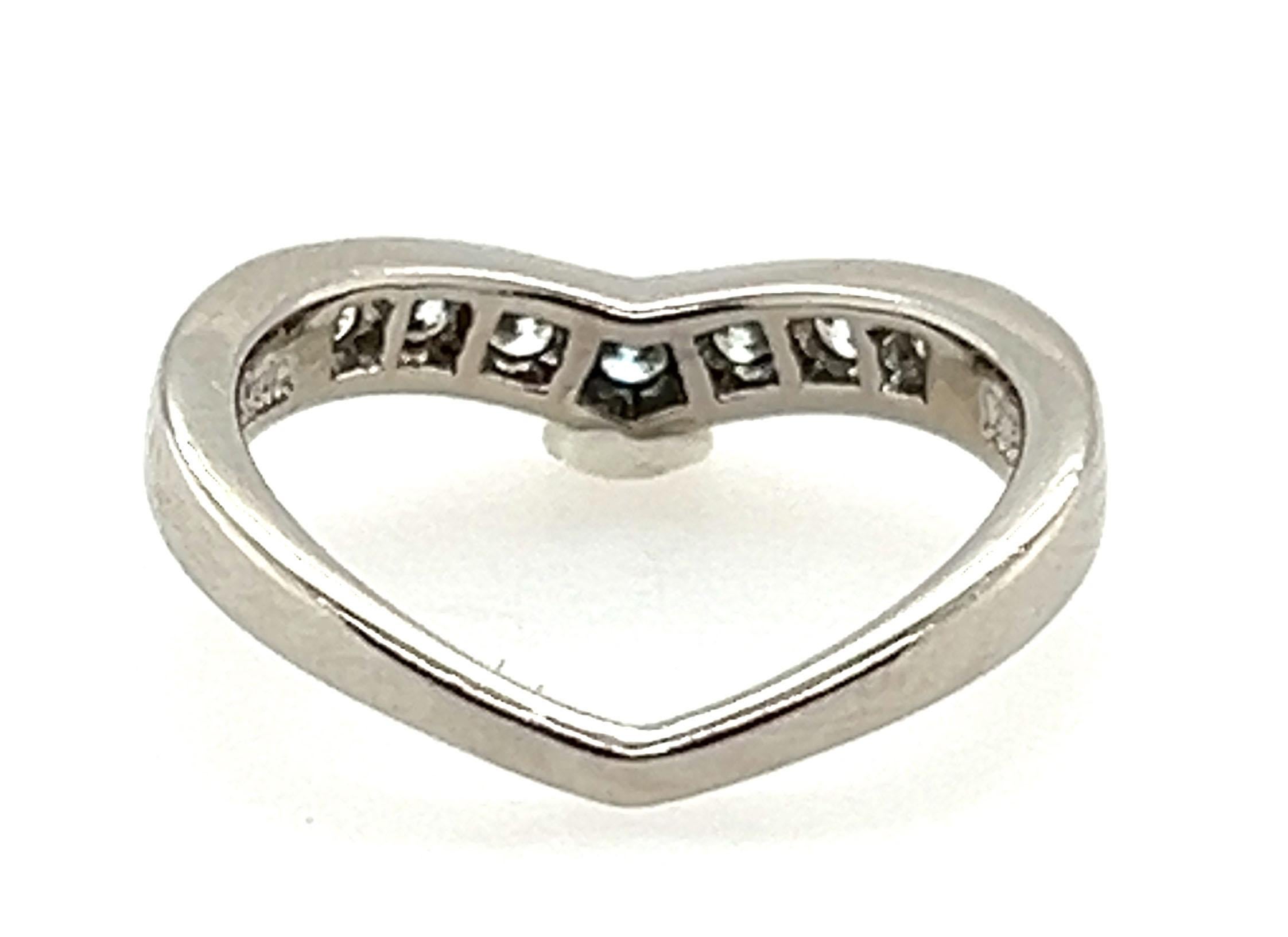 Tiffany & Co Engagement Wedding Anniversary Band Ring Diamond .35ct Platinum For Sale 1