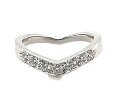Used Tiffany & Co Engagement Wedding Anniversary Band Ring Diamond .35ct Platinum