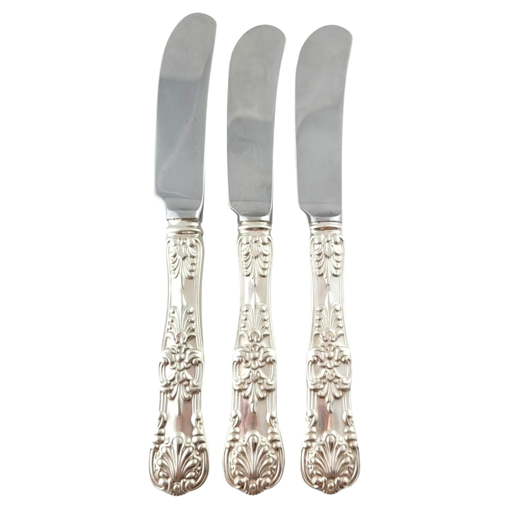 Tiffany and Co English King Sterling Silver 3 Hollo Handle Butter