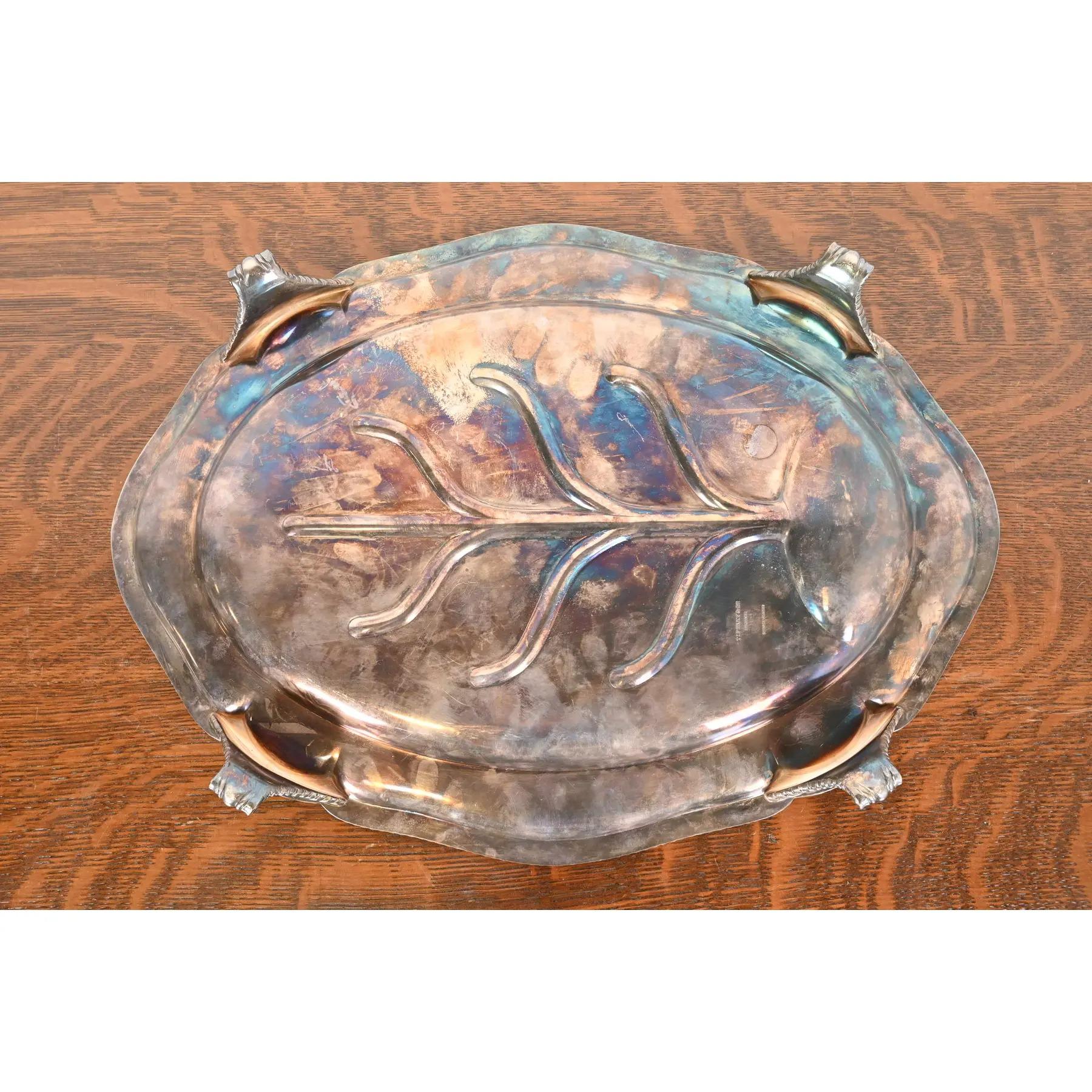 Tiffany & Co. English Silverplate Tree of Life Footed Serving Tray For Sale 4