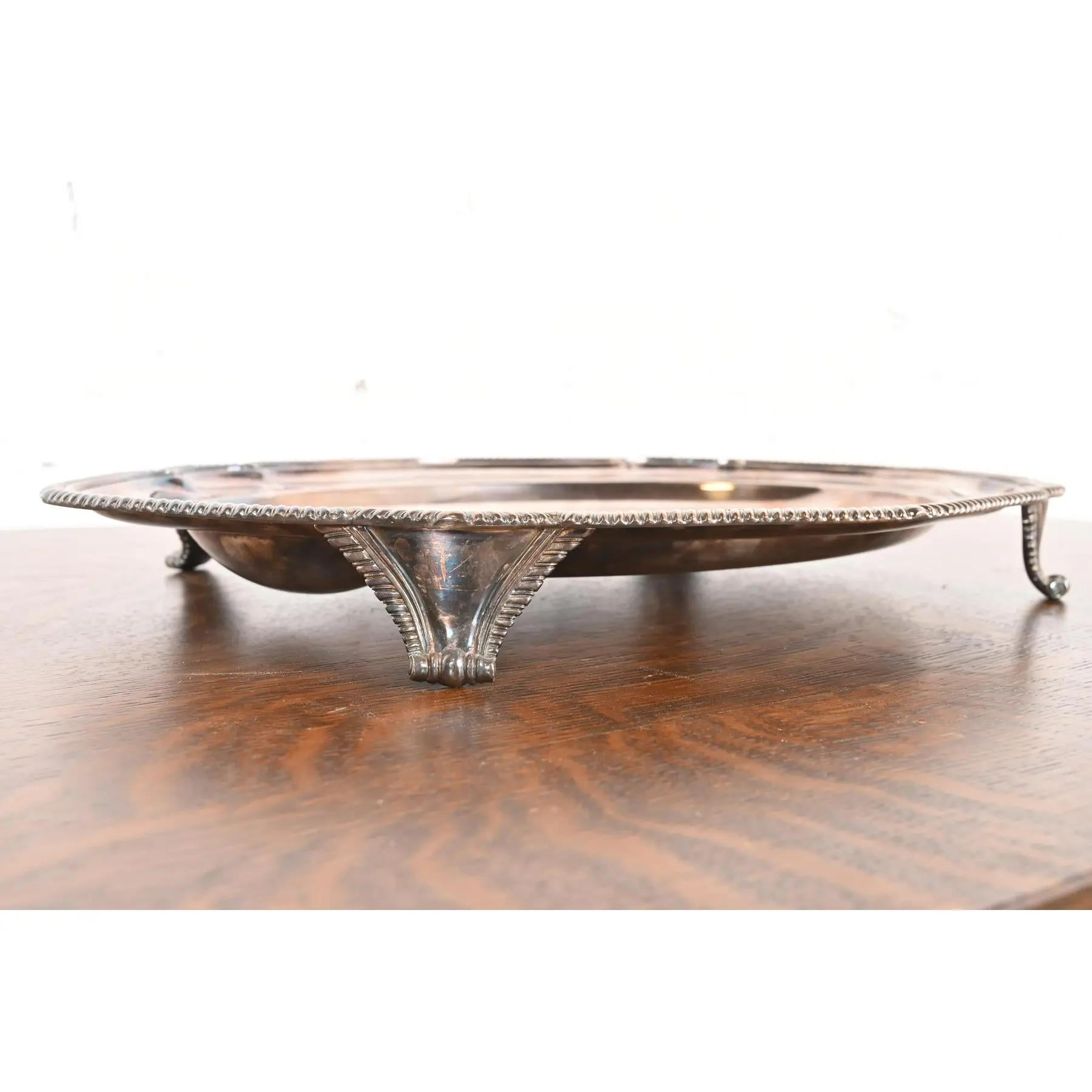 Silver Plate Tiffany & Co. English Silverplate Tree of Life Footed Serving Tray For Sale