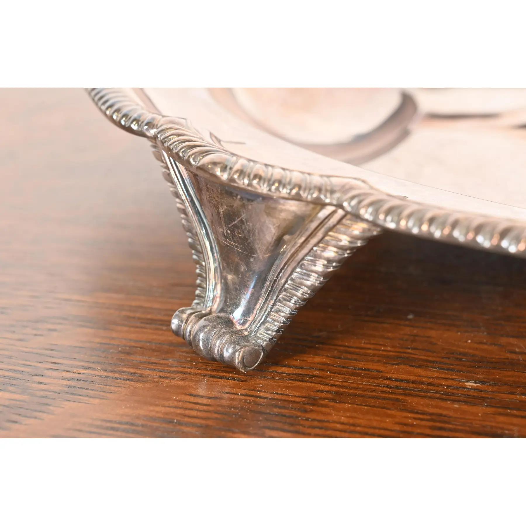 Tiffany & Co. English Silverplate Tree of Life Footed Serving Tray For Sale 2