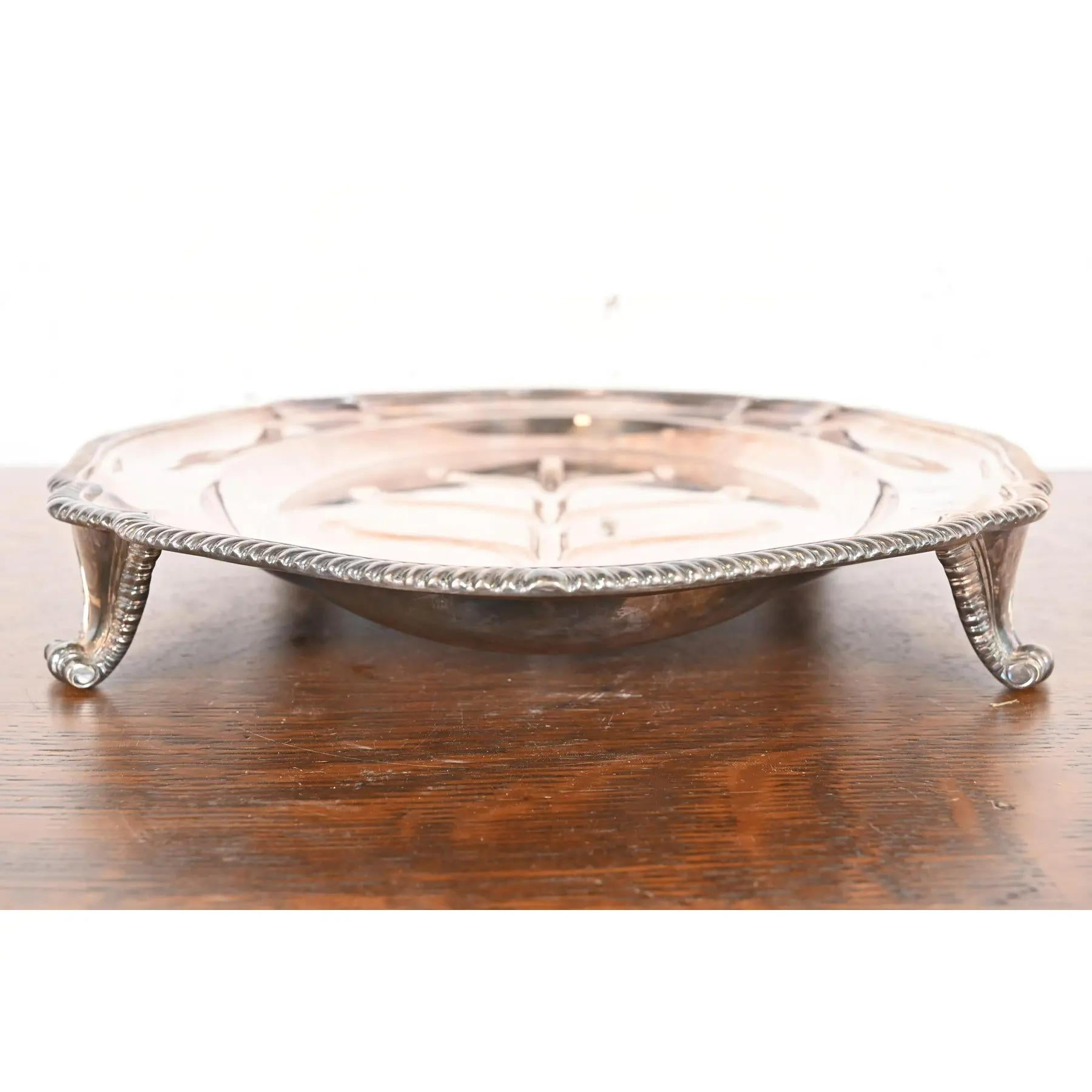 Tiffany & Co. English Silverplate Tree of Life Footed Serving Tray For Sale 3