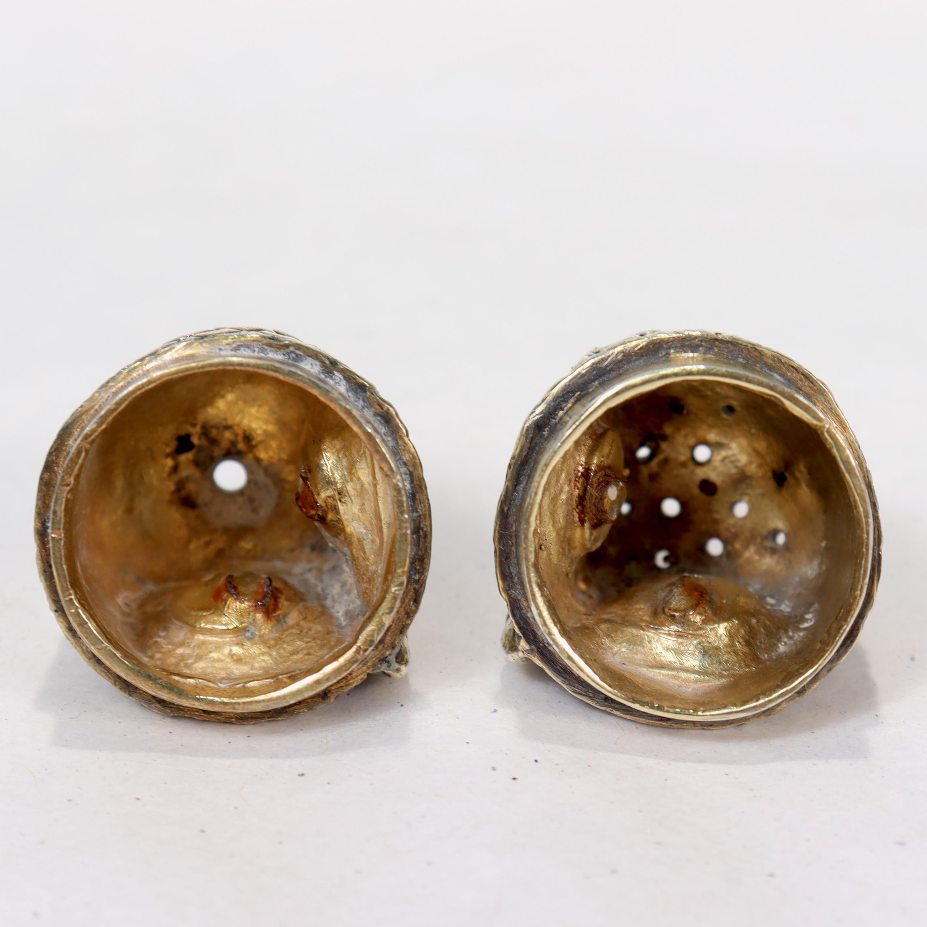 Tiffany & Co. English Sterling Silver Owl Formed Salt & Pepper Shakers, 1960 5