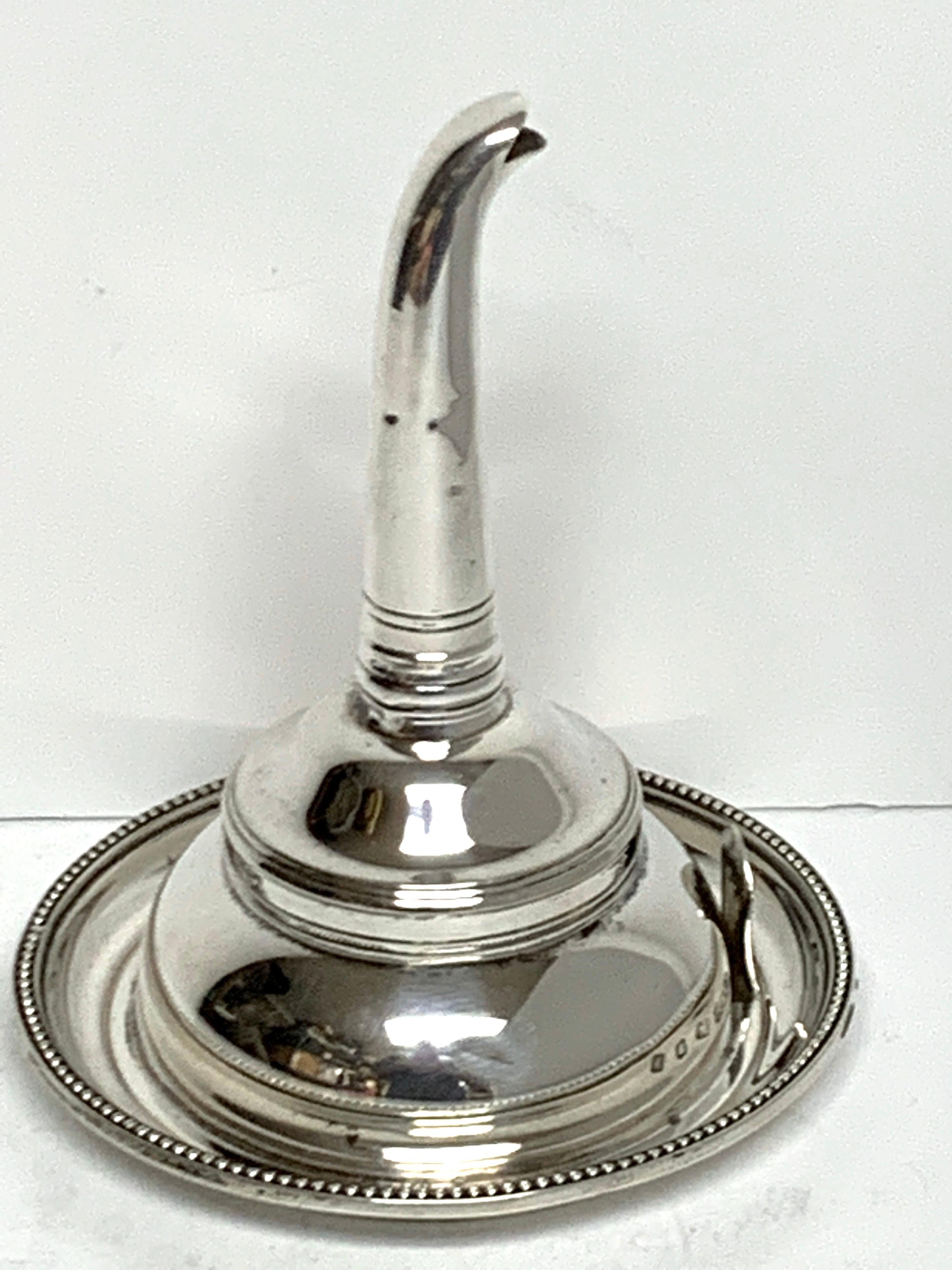 Tiffany & Co. English Sterling Wine Funnel and Tray, London, 1986 In Good Condition In West Palm Beach, FL
