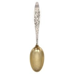 Tiffany & Co Engraved Bird Sterling Silver Gold Wash Bowl Teaspoon w/Mono #20367