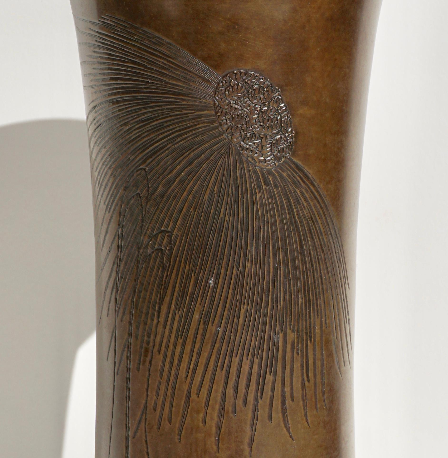 Art Nouveau Tiffany & Co. Engraved Patinated Bronze Vase
