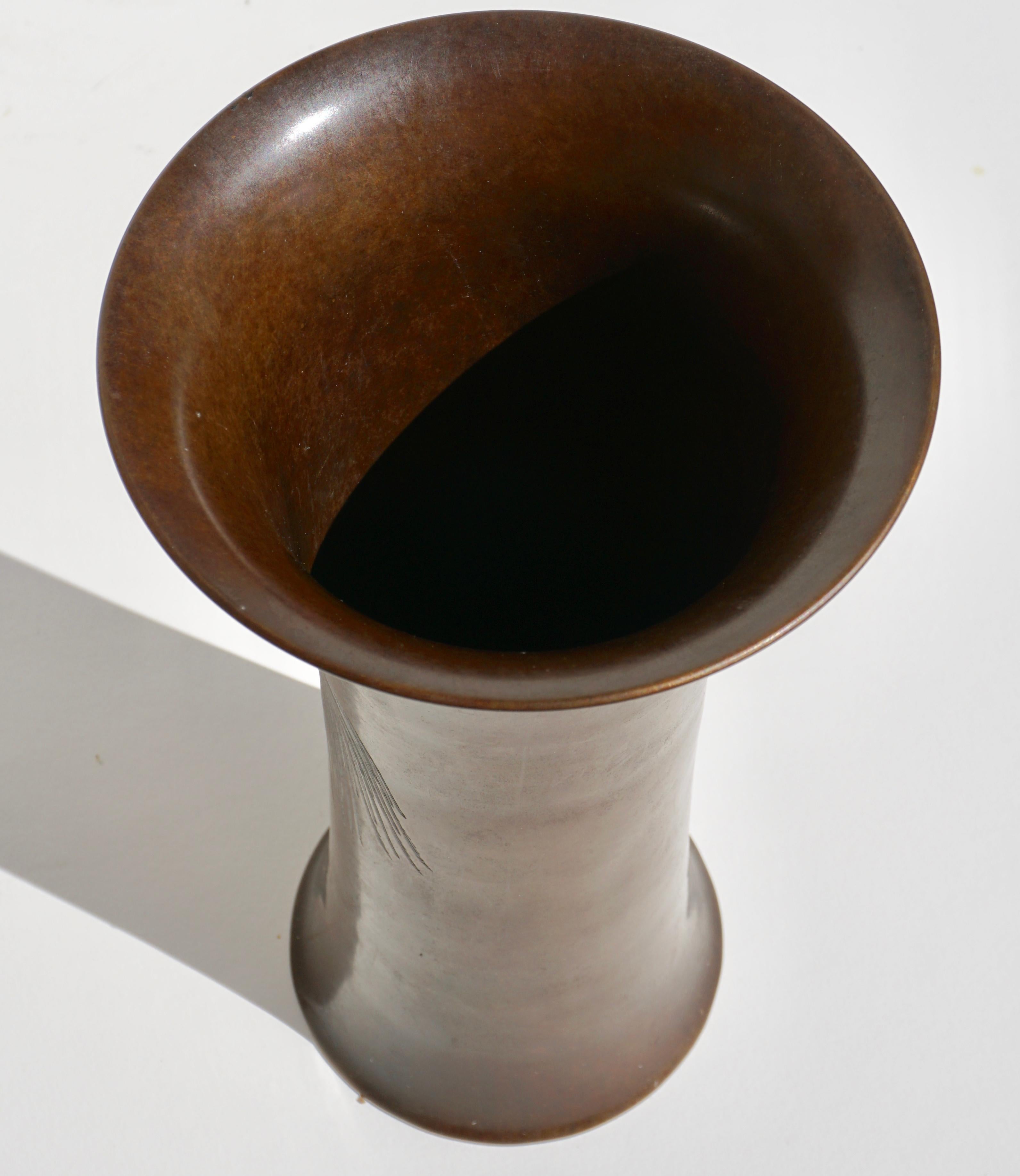 Early 20th Century Tiffany & Co. Engraved Patinated Bronze Vase