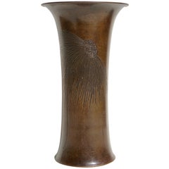 Tiffany & Co. Engraved Patinated Bronze Vase