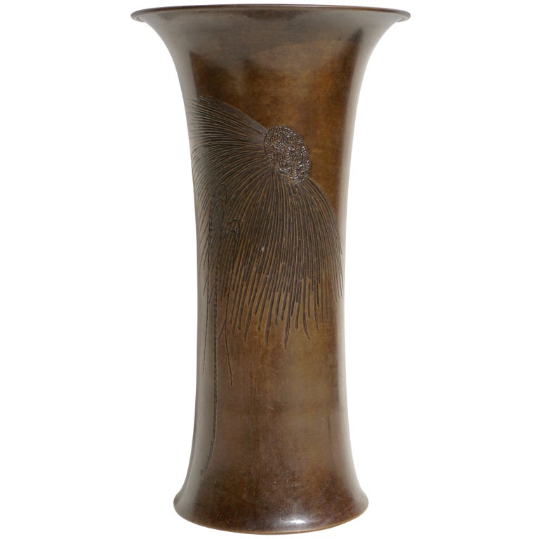 Tiffany And Co Engraved Patinated Bronze Vase For Sale At 1stdibs