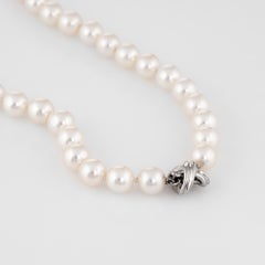 Tiffany & Co. Essential Cultured Pearls Necklace Platinum Clasp Long