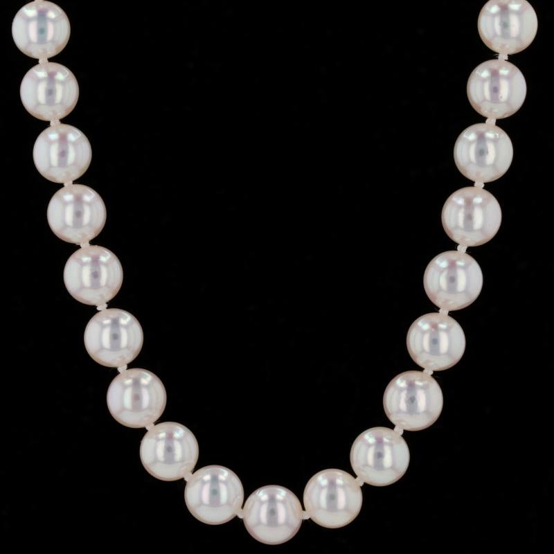 Tiffany & Co. Essential Akoya Pearl Knotted Strand Necklace, White Gold 18k In Excellent Condition In Greensboro, NC